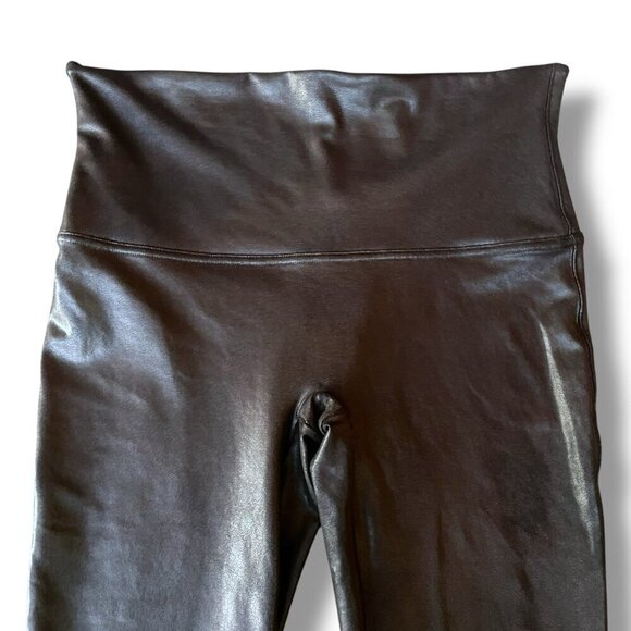 Spanx Womens Faux Leather Legging Plus Sz 1X Black Stretch Slimming Shaping 2437 - Picture 3 of 7